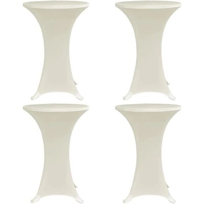 DELUKE Tischhussen Für Stehtische 4er Set AMAU Stretchhusse Ø80cm Cremefarben Hussen Elastisch Stehtischhusse Stehtisch-Abdeckung DELUKE Tischhussen Für Stehtische 4er Set AMAU Stretchhusse Ø80cm Cremefarben Hussen Elastisch Stehtischhusse Stehtisch-Abdeckung