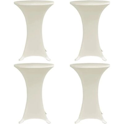 DELUKE Tischhussen Für Stehtische 4er Set AMAU Stretchhusse Ø60cm Cremefarben Hussen Elastisch Stehtischhusse Stehtisch-Abdeckung DELUKE Tischhussen Für Stehtische 4er Set AMAU Stretchhusse Ø60cm Cremefarben Hussen Elastisch Stehtischhusse Stehtisch-Abdeckung