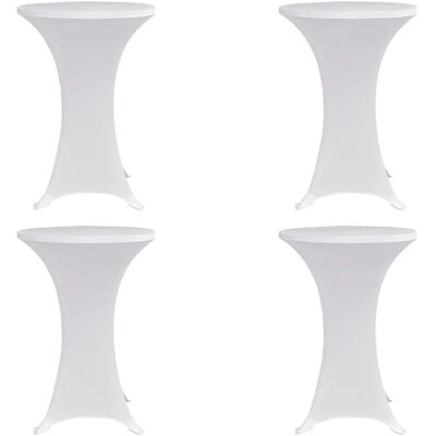 DELUKE Tischhussen Für Stehtische 4er Set AMAU Stretchhusse Ø80cm Weiß Hussen Elastisch Stehtischhusse Stehtisch-Abdeckung DELUKE Tischhussen Für Stehtische 4er Set AMAU Stretchhusse Ø80cm Weiß Hussen Elastisch Stehtischhusse Stehtisch-Abdeckung