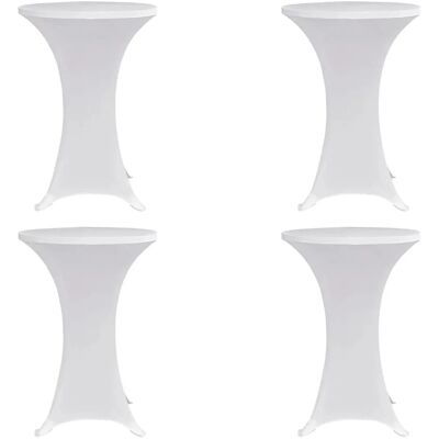 DELUKE Tischhussen Für Stehtische 4er Set AMAU Stretchhusse Ø60cm Weiß Hussen Elastisch Stehtischhusse Stehtisch-Abdeckung DELUKE Tischhussen Für Stehtische 4er Set AMAU Stretchhusse Ø60cm Weiß Hussen Elastisch Stehtischhusse Stehtisch-Abdeckung