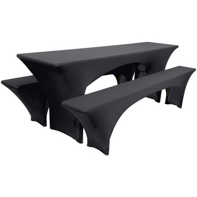 Beautissu Victoria Biertischhusse 50cm Stretch Schwarz 3tlg Beautissu Victoria Biertischhusse 50cm Stretch Schwarz 3tlg