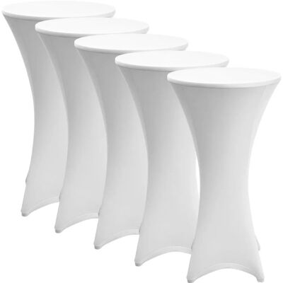 Beautissu Stella Stehtischhusse ø 70cm Weiß 5tlg Beautissu Stella Stehtischhusse ø 70cm Weiß 5tlg