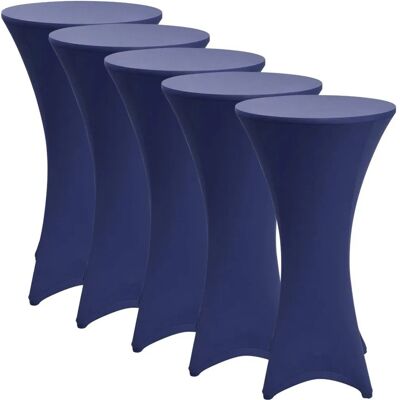 Beautissu Stella Stehtischhusse ø 70cm Blau 5tlg Beautissu Stella Stehtischhusse ø 70cm Blau 5tlg