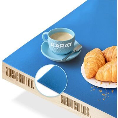 KARAT Tischfolie Empire mit Abgeschrägter Kante Blau 80 x 105 cm KARAT Tischfolie Empire mit Abgeschrägter Kante Blau 80 x 105 cm