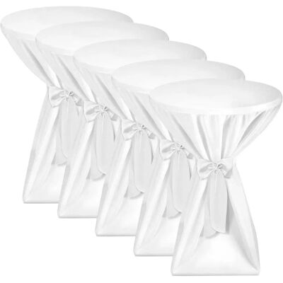 Beautissu Premium Stehtischhusse ø 60cm Weiß 5tlg Beautissu Premium Stehtischhusse ø 60cm Weiß 5tlg