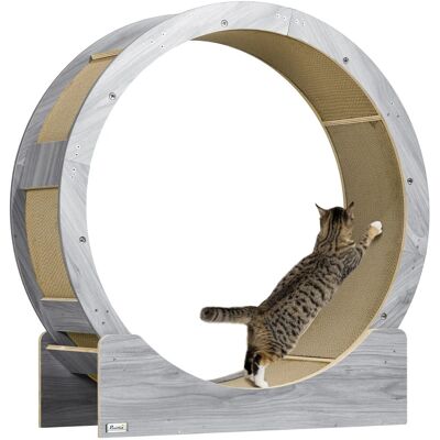PawHut Katzenlaufrad Mehrschichtplatte Wellpapier Grau 91L x 33,5B x 94H cm PawHut Katzenlaufrad Mehrschichtplatte Wellpapier Grau 91L x 33,5B x 94H cm