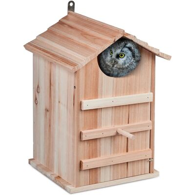 Relaxdays Eulen Nistkasten Tannenholz Natur Wetterbeständig Aufklappbar 38,5 x 25 x 28 cm 1,3 kg Relaxdays Eulen Nistkasten Tannenholz Natur Wetterbeständig Aufklappbar 38,5 x 25 x 28 cm 1,3 kg