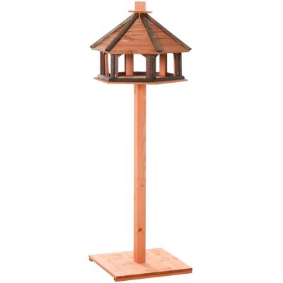 PawHut Vogelhaus Vogelständer Spielstand mit Wasserfestem Dach Natur Ø52 x130Hcm PawHut Vogelhaus Vogelständer Spielstand mit Wasserfestem Dach Natur Ø52 x130Hcm