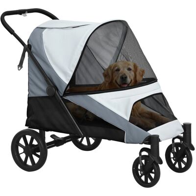 PawHut Hundewagen Polyester Stahl Grau 124L x 67B x 100H cm PawHut Hundewagen Polyester Stahl Grau 124L x 67B x 100H cm