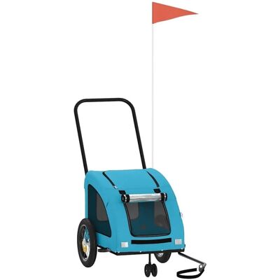 vidaXL Fahrradanhänger Hunde Blau Oxford-Gewebe und Eisen 93974 vidaXL Fahrradanhänger Hunde Blau Oxford-Gewebe und Eisen 93974