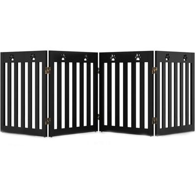 Costway Klappbar Treppengitter 60 cm Hoch 4 Paneele Braun Costway Klappbar Treppengitter 60 cm Hoch 4 Paneele Braun