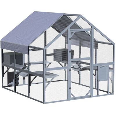 Wiltec - Cat Outdoor Enclosure - 210 x 187 x 187 cm - Fir wood - Cat Enclosure Wiltec - Cat Outdoor Enclosure - 210 x 187 x 187 cm - Fir wood - Cat Enclosure