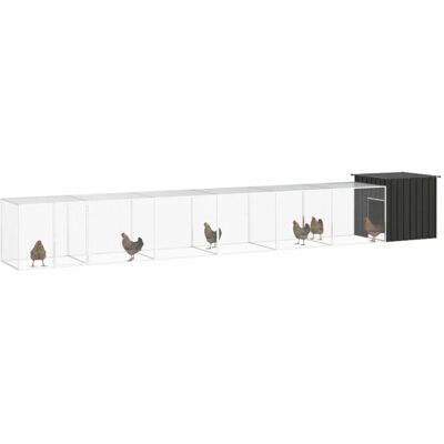 MAISONCHIC Hühnerstall - Verzinkter Stahl Antrazith 700x91x100cm MAISONCHIC Hühnerstall - Verzinkter Stahl Antrazith 700x91x100cm