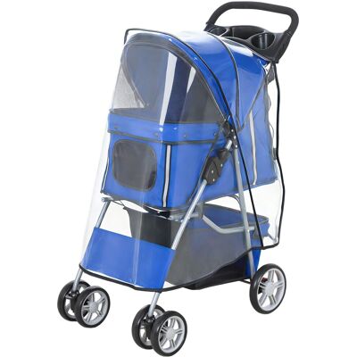 PawHut Hundewagen Stahl 77 x 44 x 102cm Blau PawHut Hundewagen Stahl 77 x 44 x 102cm Blau