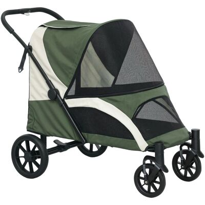 PawHut Pet Stroller Polyester Stahl 124L x 67B x 100H cm Dunkelgrün PawHut Pet Stroller Polyester Stahl 124L x 67B x 100H cm Dunkelgrün