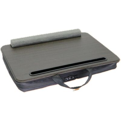 Relaxdays Laptopkissen mit Tasche MDF Polyester Schaumstoff Braun Grau mit Handyhalter Tabletablage Rutschfest 7 cm x 43 cm x 32 cm 1,1 kg Relaxdays Laptopkissen mit Tasche MDF Polyester Schaumstoff Braun Grau mit Handyhalter Tabletablage Rutschfest 7 cm x 43 cm x 32 cm 1,1 kg