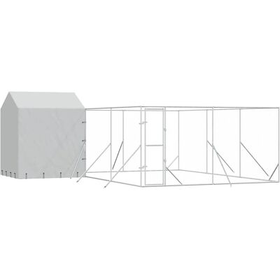 vidaXL Hundezwinger - 6x6x2,5m Verzinkter Stahl Silber vidaXL Hundezwinger - 6x6x2,5m Verzinkter Stahl Silber