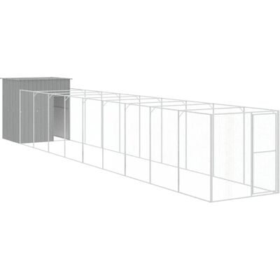 Vidaxl Verzinkter Stahl Hundehütte mit Lauf - Großes Outdoor-Schuppen für Haustiere Vidaxl Verzinkter Stahl Hundehütte mit Lauf - Großes Outdoor-Schuppen für Haustiere