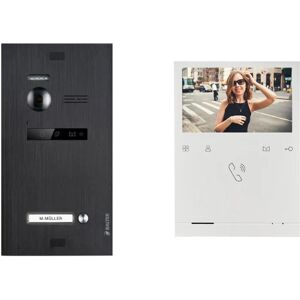 Balter Evo Quick Video Türsprechanlage für 1 Familienhaus mit 4,3 Zoll Monitor 2-Draht Bus Schwarz Balter Evo Quick Video Türsprechanlage für 1 Familienhaus mit 4,3 Zoll Monitor 2-Draht Bus Schwarz