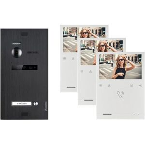 Balter Evo Quick Video Türsprechanlage für 1 Familienhaus mit 3x 4,3 Zoll Monitor 2-Draht Bus Schwarz Balter Evo Quick Video Türsprechanlage für 1 Familienhaus mit 3x 4,3 Zoll Monitor 2-Draht Bus Schwarz