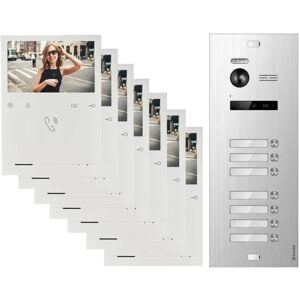 Balter Evo Quick Video Türsprechanlage für 7 Familienhaus mit 7x 4,3 Zoll Monitor 2-Draht Bus Silber Balter Evo Quick Video Türsprechanlage für 7 Familienhaus mit 7x 4,3 Zoll Monitor 2-Draht Bus Silber