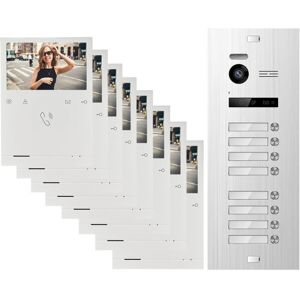 Balter Evo Quick Video Türsprechanlage für 8 Familienhaus mit 8x 4,3 Zoll Monitor 2-Draht Bus Silber Balter Evo Quick Video Türsprechanlage für 8 Familienhaus mit 8x 4,3 Zoll Monitor 2-Draht Bus Silber