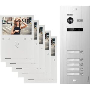 Balter Evo Quick Video Türsprechanlage für 5 Familienhaus mit 5x 4,3 Zoll Monitor 2-Draht Bus Silber Balter Evo Quick Video Türsprechanlage für 5 Familienhaus mit 5x 4,3 Zoll Monitor 2-Draht Bus Silber