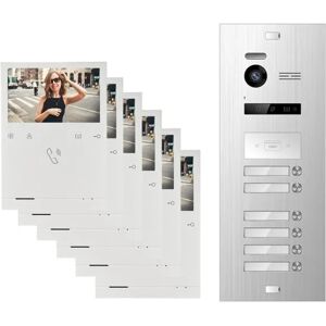 Balter Evo Quick Video Türsprechanlage für 6 Familienhaus mit 6x 4,3 Zoll Monitor 2-Draht Bus Silber Balter Evo Quick Video Türsprechanlage für 6 Familienhaus mit 6x 4,3 Zoll Monitor 2-Draht Bus Silber