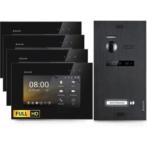 Balter EVO-HD Video-Türsprechanlage für Einfamilienhaus mit 4x 7 Zoll Monitor Schwarz Balter EVO-HD Video-Türsprechanlage für Einfamilienhaus mit 4x 7 Zoll Monitor Schwarz