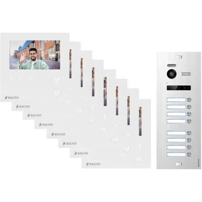 Balter Evo Mini Video Gegensprechanlage 2-Draht Bus Komplettsystem für 8-Familienhaus Silver Balter Evo Mini Video Gegensprechanlage 2-Draht Bus Komplettsystem für 8-Familienhaus Silver