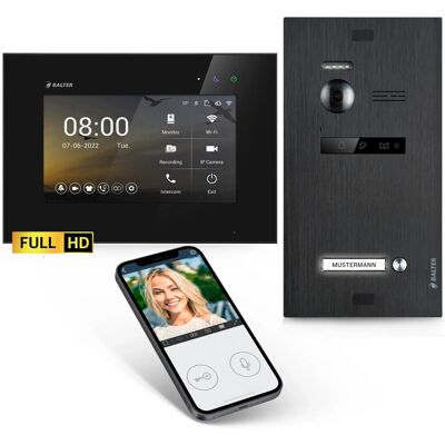 Balter EVO-HD Video-Türsprechanlage mit App für Einfamilienhaus mit 4x 7 Zoll Monitor Schwarz Balter EVO-HD Video-Türsprechanlage mit App für Einfamilienhaus mit 4x 7 Zoll Monitor Schwarz