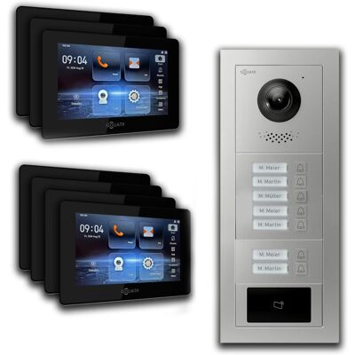 Goliath intercom Goliath IP Video Türsprechanlage 7 Familienhaus 7 Zoll Schwarz RFID App Silber Unterputz Goliath intercom Goliath IP Video Türsprechanlage 7 Familienhaus 7 Zoll Schwarz RFID App Silber Unterputz