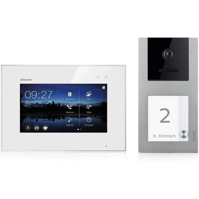 Balter EVO Video-Türsprechanlage Aufputz für Einfamilienhaus mit 1x 7 Zoll Monitor Silber-Weiß Balter EVO Video-Türsprechanlage Aufputz für Einfamilienhaus mit 1x 7 Zoll Monitor Silber-Weiß