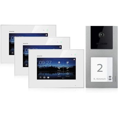 Balter EVO Video-Türsprechanlage Aufputz für Einfamilienhaus mit 3x 7 Zoll Monitor Silber-Weiß Balter EVO Video-Türsprechanlage Aufputz für Einfamilienhaus mit 3x 7 Zoll Monitor Silber-Weiß