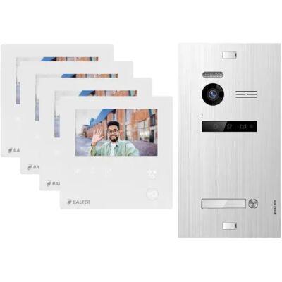 Balter Evo Mini Video Türsprechanlage 2-Draht Bus Komplettsystem für 1-Familienhaus 4x Monitore Silver Balter Evo Mini Video Türsprechanlage 2-Draht Bus Komplettsystem für 1-Familienhaus 4x Monitore Silver