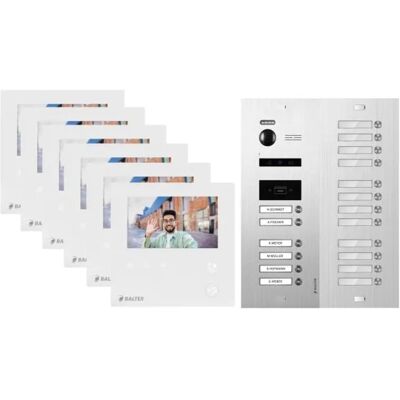Balter Evo Mini Video Türsprechanlage für 18-Familienhaus 2-Draht Bus Türstation Silver Balter Evo Mini Video Türsprechanlage für 18-Familienhaus 2-Draht Bus Türstation Silver