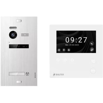 Balter Evo-HD-Mini Video Türsprechanlage Komplettsystem für 1-Familienhaus mit 1x 4,3 Zoll Monitor Silber Balter Evo-HD-Mini Video Türsprechanlage Komplettsystem für 1-Familienhaus mit 1x 4,3 Zoll Monitor Silber