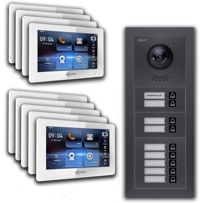 Goliath intercom Goliath IP Video Türsprechanlage 9 Familienhaus 7 Zoll Weiß App Anthrazit Unterputz Goliath intercom Goliath IP Video Türsprechanlage 9 Familienhaus 7 Zoll Weiß App Anthrazit Unterputz