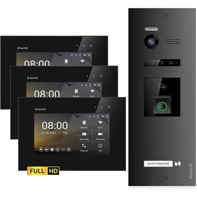 Balter EVO-HD Video-Türsprechanlage mit Fingerprint für Einfamilienhaus mit 3x 7 Zoll Monitor Schwarz Balter EVO-HD Video-Türsprechanlage mit Fingerprint für Einfamilienhaus mit 3x 7 Zoll Monitor Schwarz