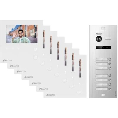 Balter Evo Mini Video Gegensprechanlage 2-Draht Bus Komplettsystem für 7-Familienhaus Silver Balter Evo Mini Video Gegensprechanlage 2-Draht Bus Komplettsystem für 7-Familienhaus Silver