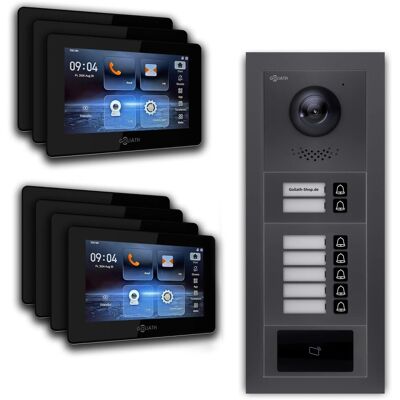 Goliath intercom Goliath IP Video Türsprechanlage 7 Familienhaus 7 Zoll Schwarz RFID App Anthrazit Unterputz Goliath intercom Goliath IP Video Türsprechanlage 7 Familienhaus 7 Zoll Schwarz RFID App Anthrazit Unterputz