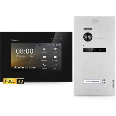 Balter EVO-HD Video-Türsprechanlage für Einfamilienhaus mit 1x 7 Zoll Monitor Silber-Schwarz Balter EVO-HD Video-Türsprechanlage für Einfamilienhaus mit 1x 7 Zoll Monitor Silber-Schwarz