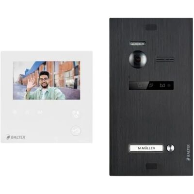 Balter Evo Mini Video Türsprechanlage 2-Draht Bus Komplettsystem für 1-Familienhaus Schwarz Balter Evo Mini Video Türsprechanlage 2-Draht Bus Komplettsystem für 1-Familienhaus Schwarz
