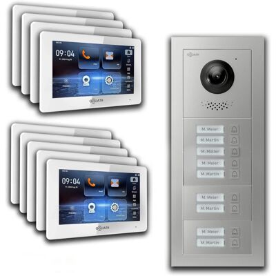 Goliath intercom Goliath 2 Draht BUS Video Türklingel 9 Familienhaus 7 Zoll Weiß App Silber Unterputz Goliath intercom Goliath 2 Draht BUS Video Türklingel 9 Familienhaus 7 Zoll Weiß App Silber Unterputz
