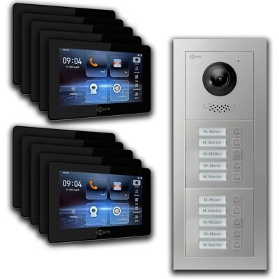 Goliath intercom Goliath 2 Draht BUS Video Türklingel 10 Familienhaus 7 Zoll Schwarz App Silber Unterputz Goliath intercom Goliath 2 Draht BUS Video Türklingel 10 Familienhaus 7 Zoll Schwarz App Silber Unterputz