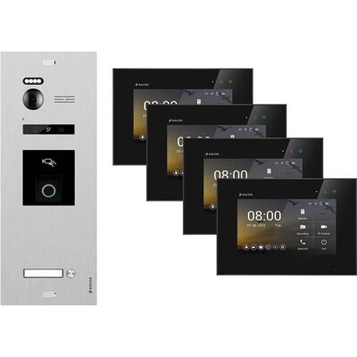 BALTER EVO-HD WIFI Video-Türsprechanlage mit Fingerprint & RFID für 1-Familienhaus mit 4x Monitor Schwarz BALTER EVO-HD WIFI Video-Türsprechanlage mit Fingerprint & RFID für 1-Familienhaus mit 4x Monitor Schwarz