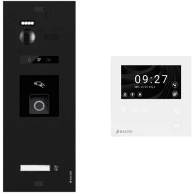 Balter Evo-HD-Mini Video Türsprechanlage mit Fingerprint Komplettset für 1-Familienhaus mit 4,3 Zoll Monitor Schwarz Balter Evo-HD-Mini Video Türsprechanlage mit Fingerprint Komplettset für 1-Familienhaus mit 4,3 Zoll Monitor Schwarz