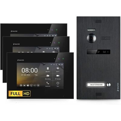 Balter EVO-HD Video-Türsprechanlage für Einfamilienhaus mit 3x 7 Zoll Monitor Schwarz Balter EVO-HD Video-Türsprechanlage für Einfamilienhaus mit 3x 7 Zoll Monitor Schwarz