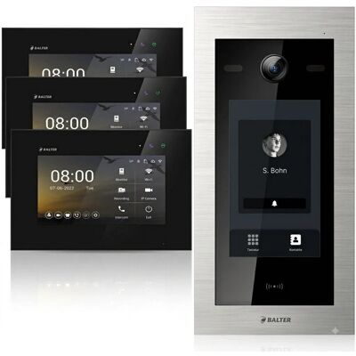 Balter EVO HD Touch Video Türsprechanlage Touchscreen RFID Einfamilienhaus 2x 7 Zoll Monitor Weiß Schwarz Balter EVO HD Touch Video Türsprechanlage Touchscreen RFID Einfamilienhaus 2x 7 Zoll Monitor Weiß Schwarz