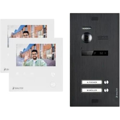 Balter Evo Mini Video Türsprechanlage 2-Draht Bus für 2-Familienhaus Schwarz Balter Evo Mini Video Türsprechanlage 2-Draht Bus für 2-Familienhaus Schwarz